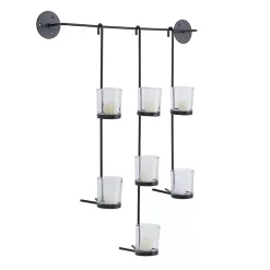 Black Hanging Glass Votive Wall Plaque