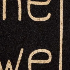 Black Hello Welcome Doormat