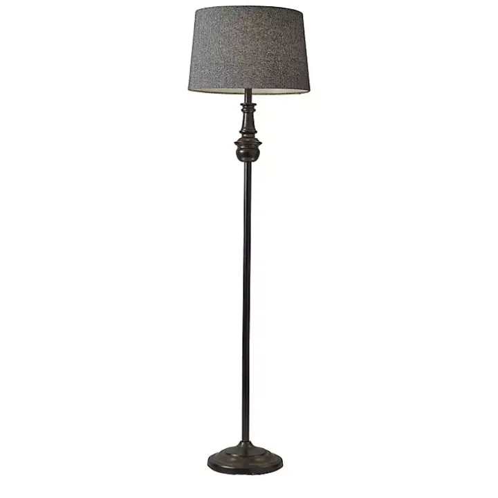 Black Herringbone Floor Lamp
