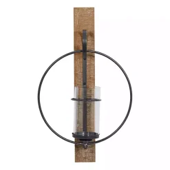 Black Hoop Glass Sleeve Wall Sconce, 24 in.