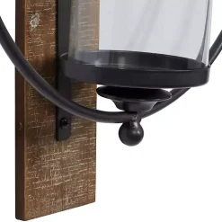 Black Hoop Glass Sleeve Wall Sconce, 24 in.