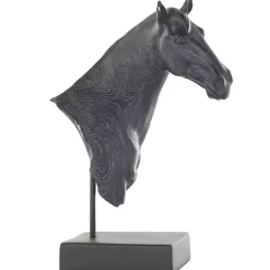 Black Horse Head Resin Statue