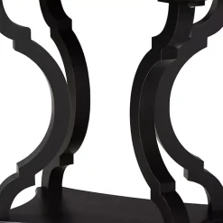 Black Hourglass Wood Accent Table