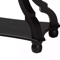 Black Hourglass Wood Accent Table