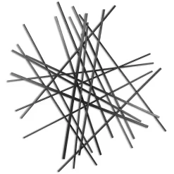 Black Icilio Abstract Linear Wall Plaque