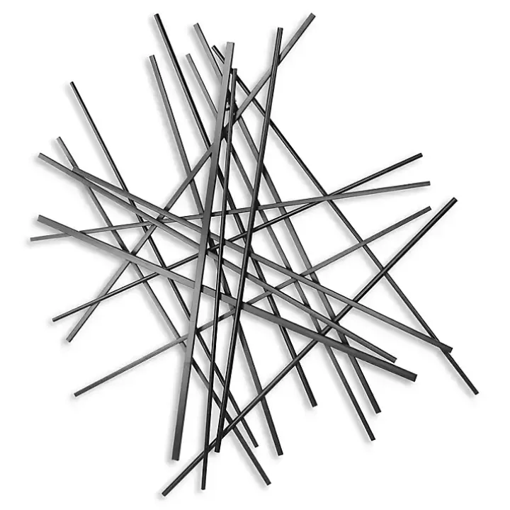 Black Icilio Abstract Linear Wall Plaque