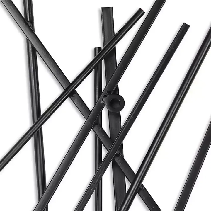 Black Icilio Abstract Linear Wall Plaque