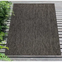 Black Intertwined Santal Outdoor Area Rug, 6x9