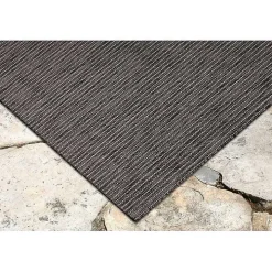 Black Intertwined Santal Outdoor Area Rug, 6x9
