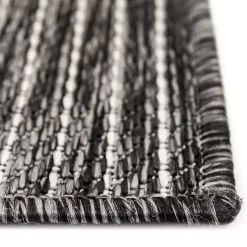 Black Intertwined Santal Outdoor Area Rug, 6x9