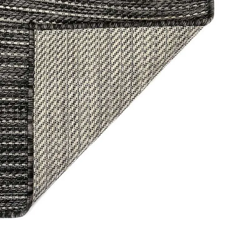 Black Intertwined Santal Outdoor Area Rug, 6x9