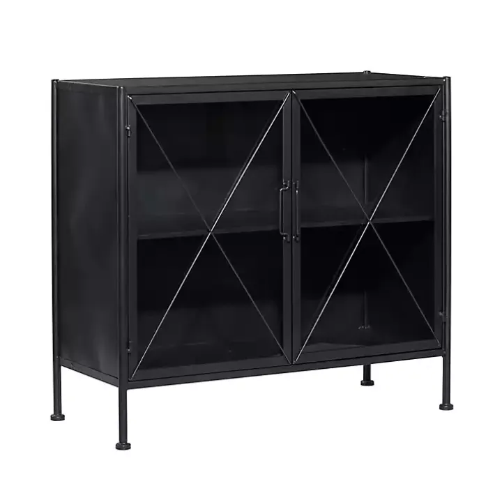 Black Iron X-Panel Cabinet