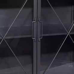 Black Iron X-Panel Cabinet