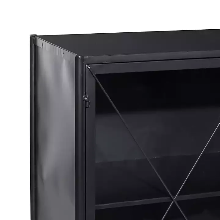 Black Iron X-Panel Cabinet