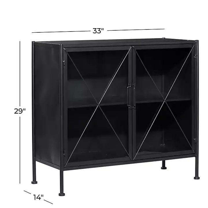 Black Iron X-Panel Cabinet