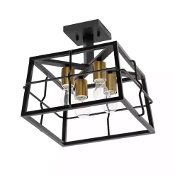 Black Ironhouse Flush Mount Light