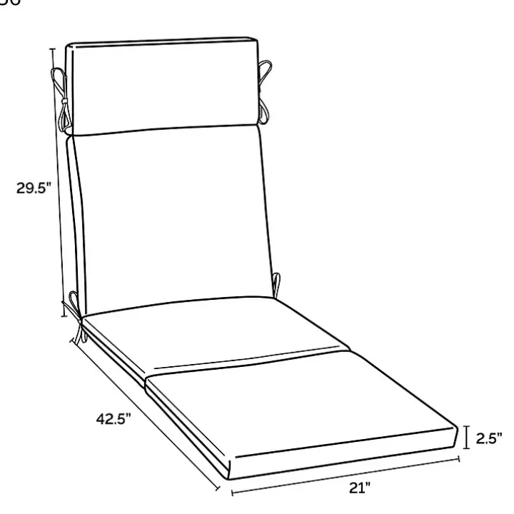 Black Leala Outdoor Chaise Cushion