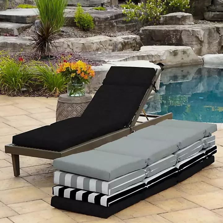 Black Leala Outdoor Chaise Cushion