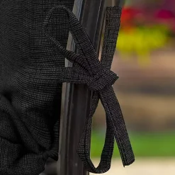 Black Leala Texture Outdoor Dining Chair Cushion