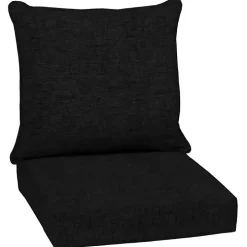 Black Leala Texture Outdoor Deep Seat Cushions