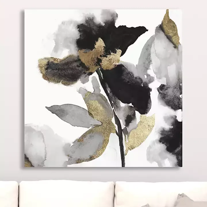 Black Leaves II Giclee Canvas Art Print, 30x30 in.