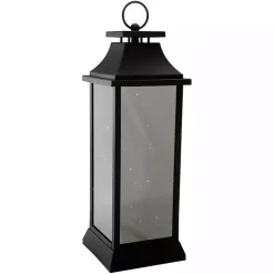 Black LED Flickering Fairy Lights Lantern, 19 in.