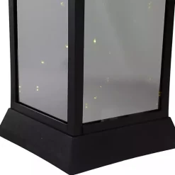 Black LED Flickering Fairy Lights Lantern, 16 in.