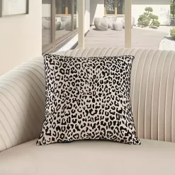 Black Leopard Jacquard Pillow
