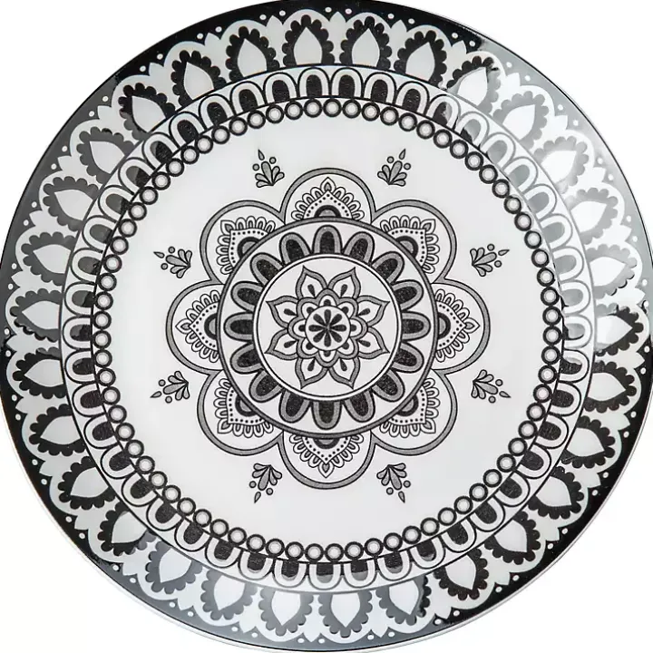 Black Lila Patterned 12-pc. Dinnerware Set