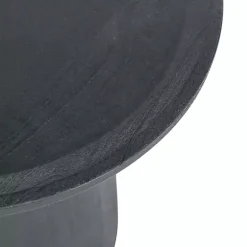 Black Mango Wood Round Pedestal Accent Table
