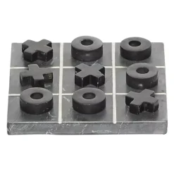 Black Marble Tic Tac Toe Board