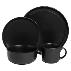 Black Matte Double Line 16-pc. Dinnerware Set