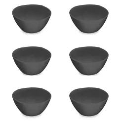 Black Melamine Santal Cereal Bowls, Set of 6