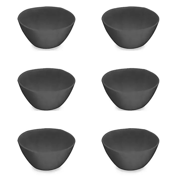 Black Melamine Santal Cereal Bowls, Set of 6