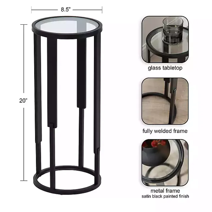 Black Metal & Glass Ravalli Drink Table