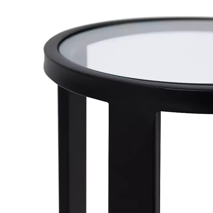 Black Metal & Glass Ravalli Drink Table
