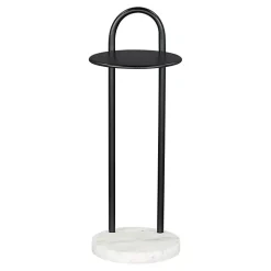 Black Metal & Marble Loop Accent Table