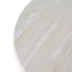 Black Metal & Marble Pedestal Accent Table