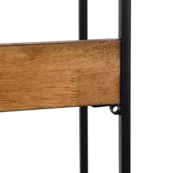 Black Metal & Rustic Wood Tiered Wall Shelf