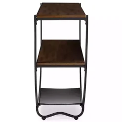 Black Metal and Rustic Wood Modern Console Table