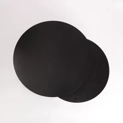 Black Metal and Wood 2-pc. Storage Nesting Tables