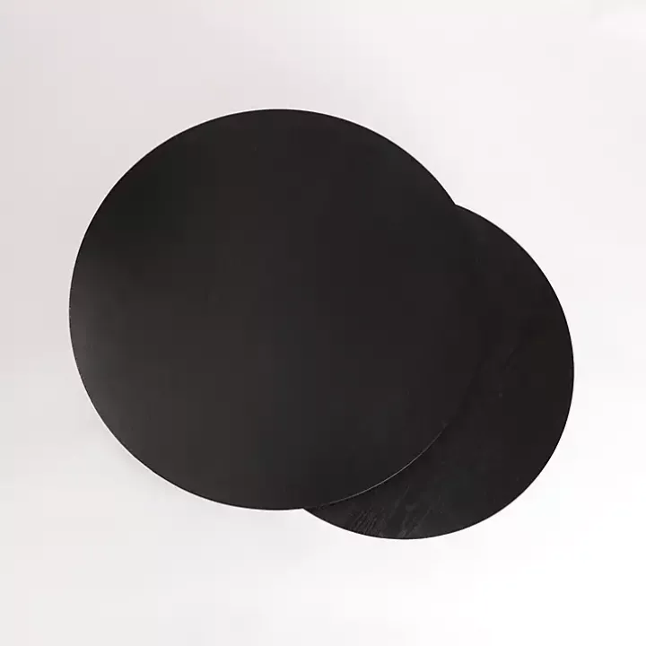 Black Metal and Wood 2-pc. Storage Nesting Tables