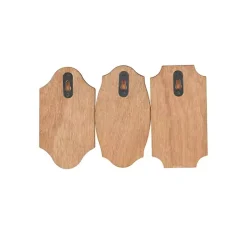 Black Metal and Wood Wall Hooks, Set of 3