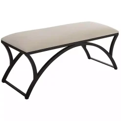 Black Metal Arched Frame Upholstered Bench