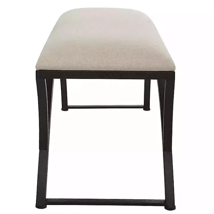 Black Metal Arched Frame Upholstered Bench
