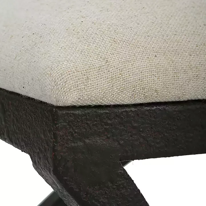 Black Metal Arched Frame Upholstered Bench