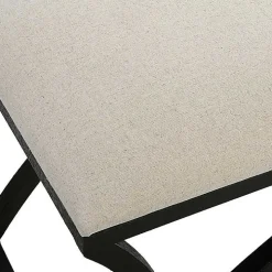 Black Metal Arched Frame Upholstered Bench