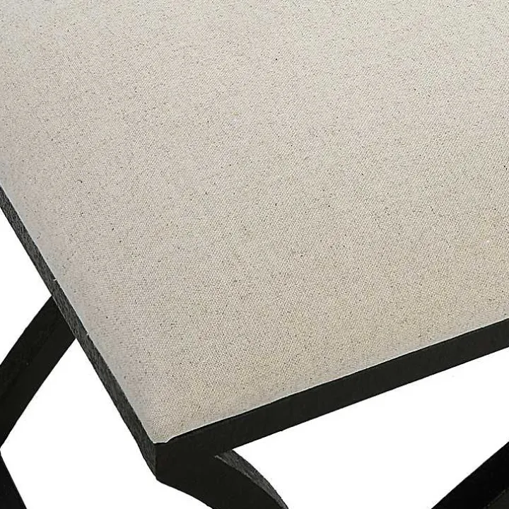 Black Metal Arched Frame Upholstered Bench