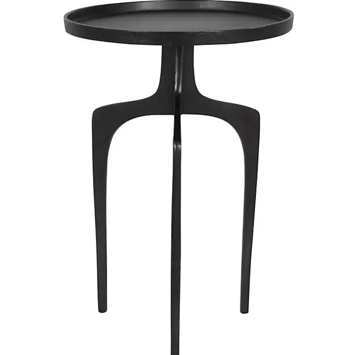 Black Metal Arched Legs Side Table