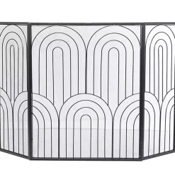 Black Metal Arches Fireplace Screen